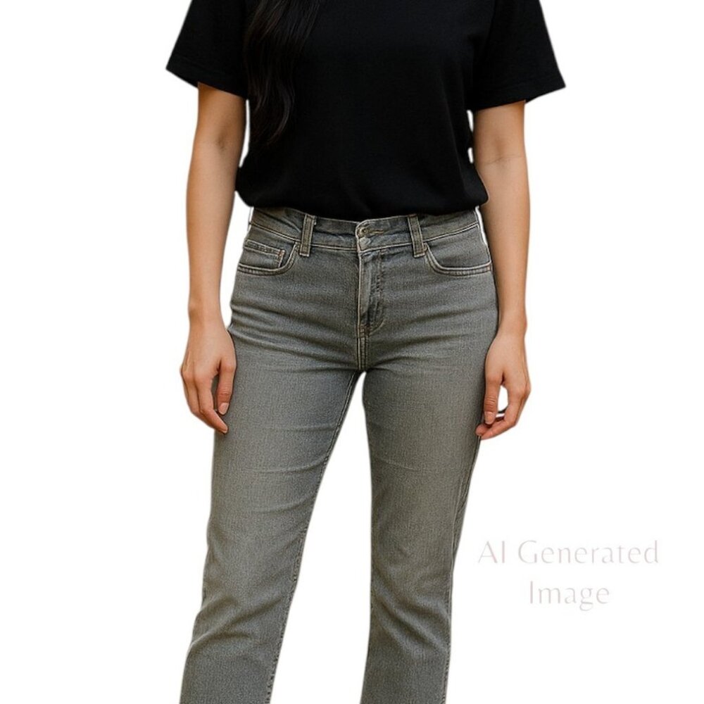 Piper & Blue Juniors Mid Rise Gray Flap Pockets Stretch  Denim Jeans Capris Sz 7